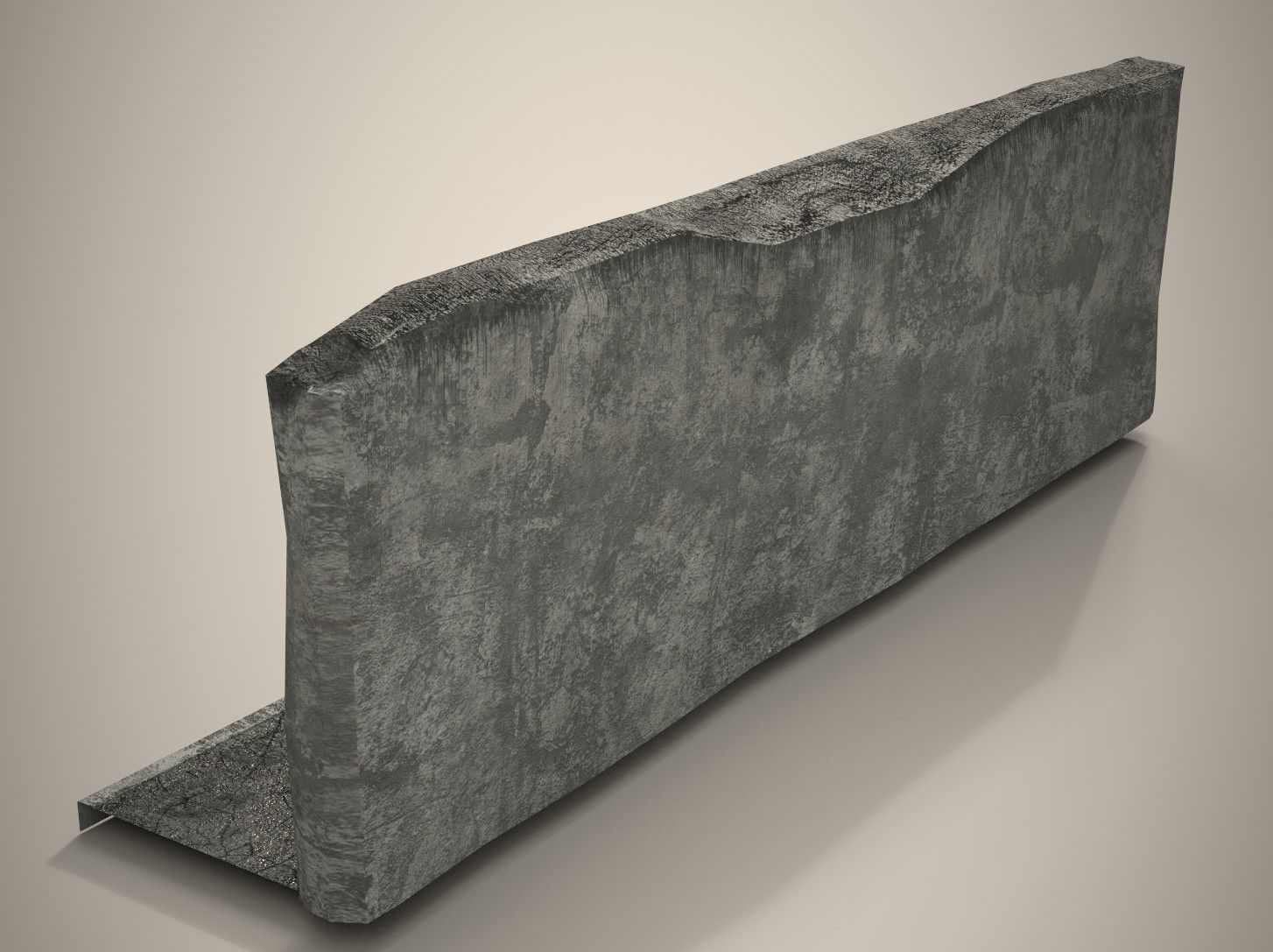 Street Graphity Wall with Sidewalk Low-poly 3D model_6