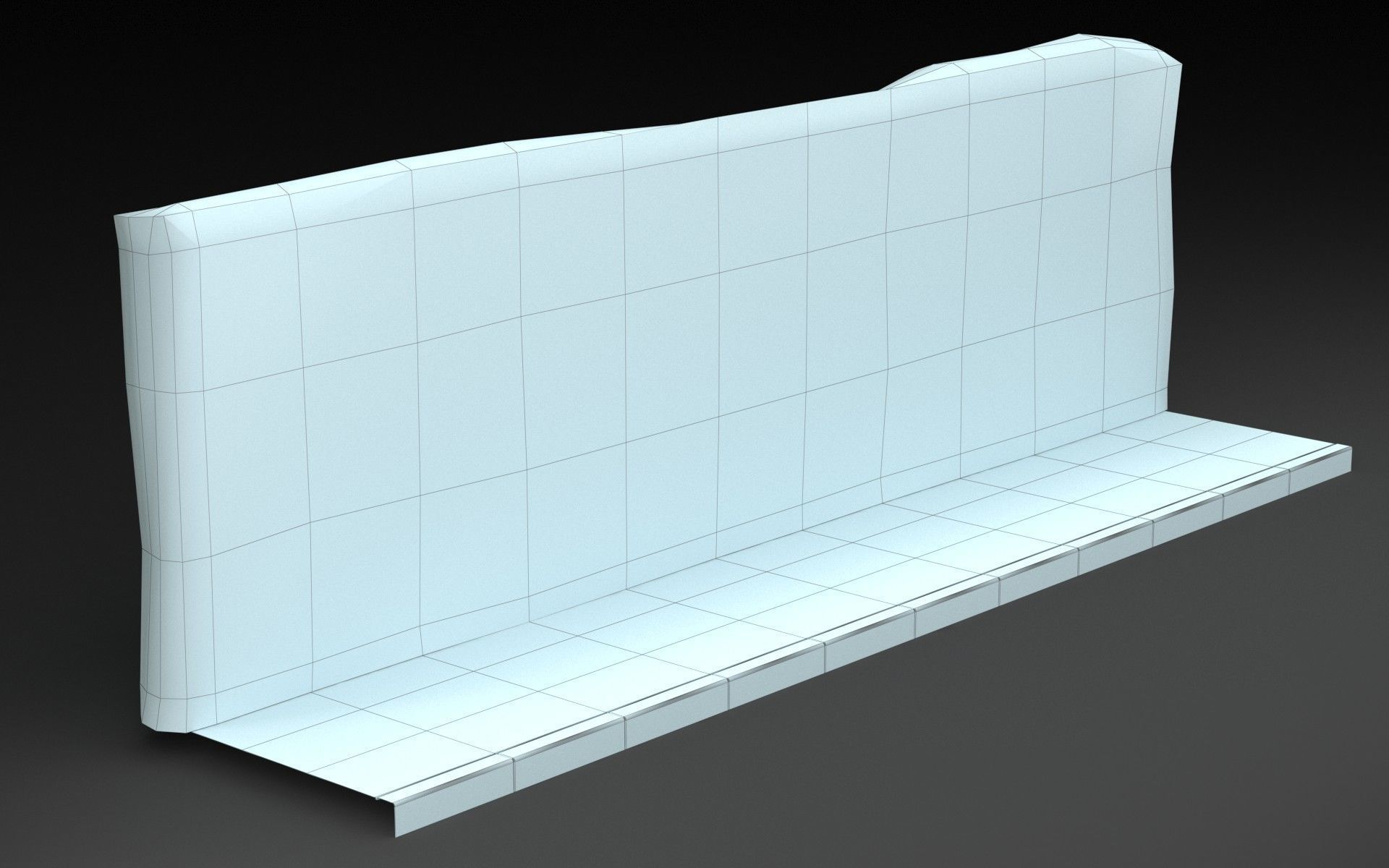 Street Graphity Wall with Sidewalk Low-poly 3D model_11