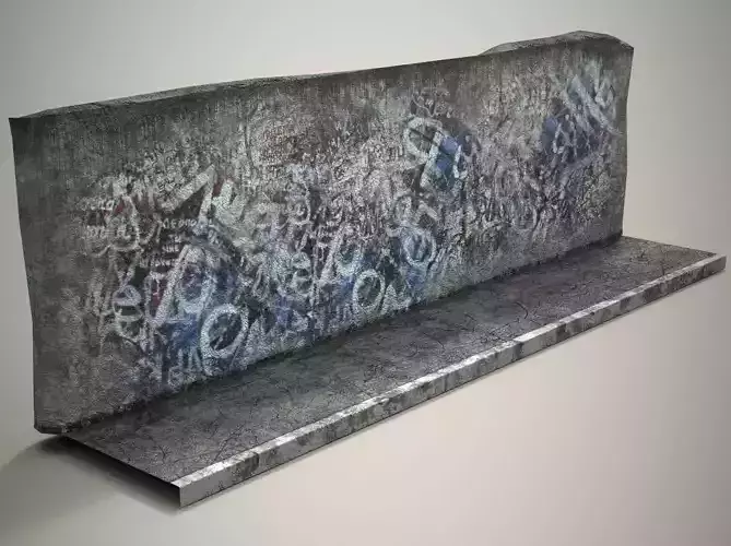 Street Graphity Wall with Sidewalk  Low-poly 3D model