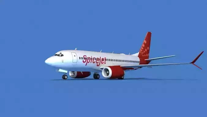 Boeing 737 MAX 7 SpiceJet 3D model