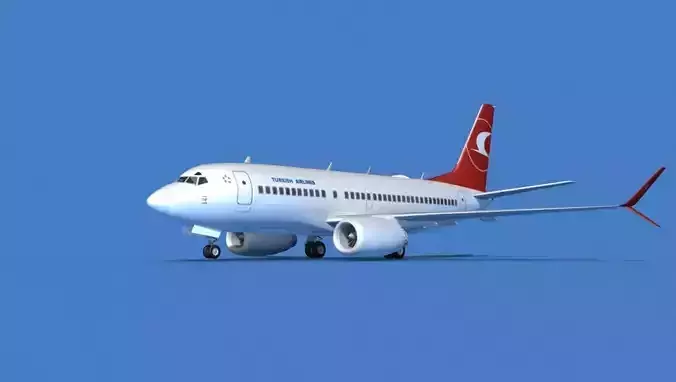 Boeing 737 MAX 7 Turkish Airlines 3D model