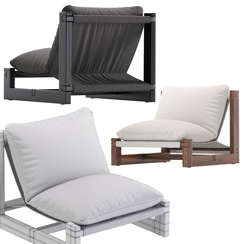 Coco Republic CR Essentials Sling Occasional Chair 3D model_6