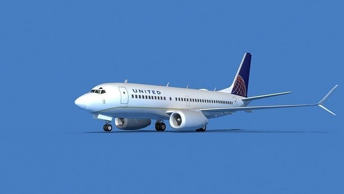 Boeing 737 MAX 7 United Airlines 3D model