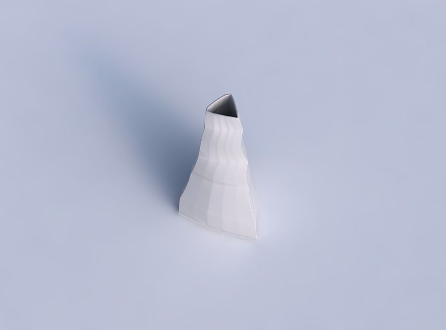 Vase grounded triangle with curved creases 3D print model_1