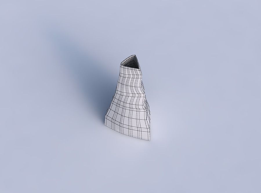 Vase grounded triangle with curved creases 3D print model_6