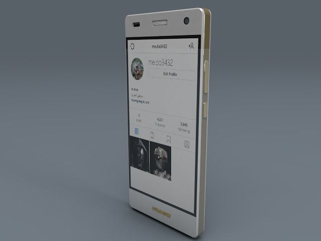 Huawei P8 lite Low-poly 3D model_3