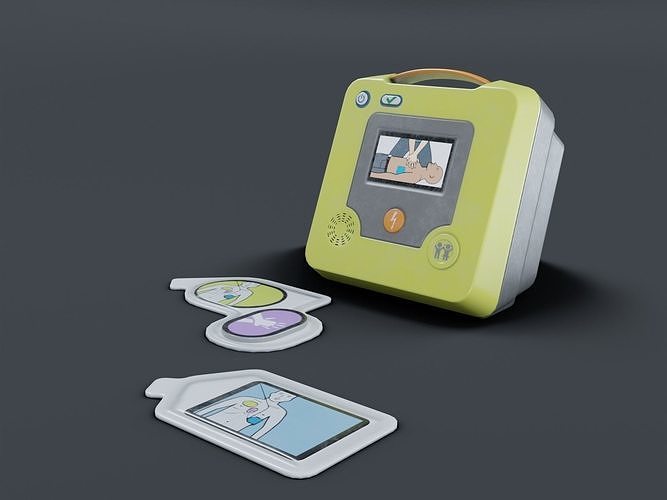 AED Defibrillator Low-poly 3D model