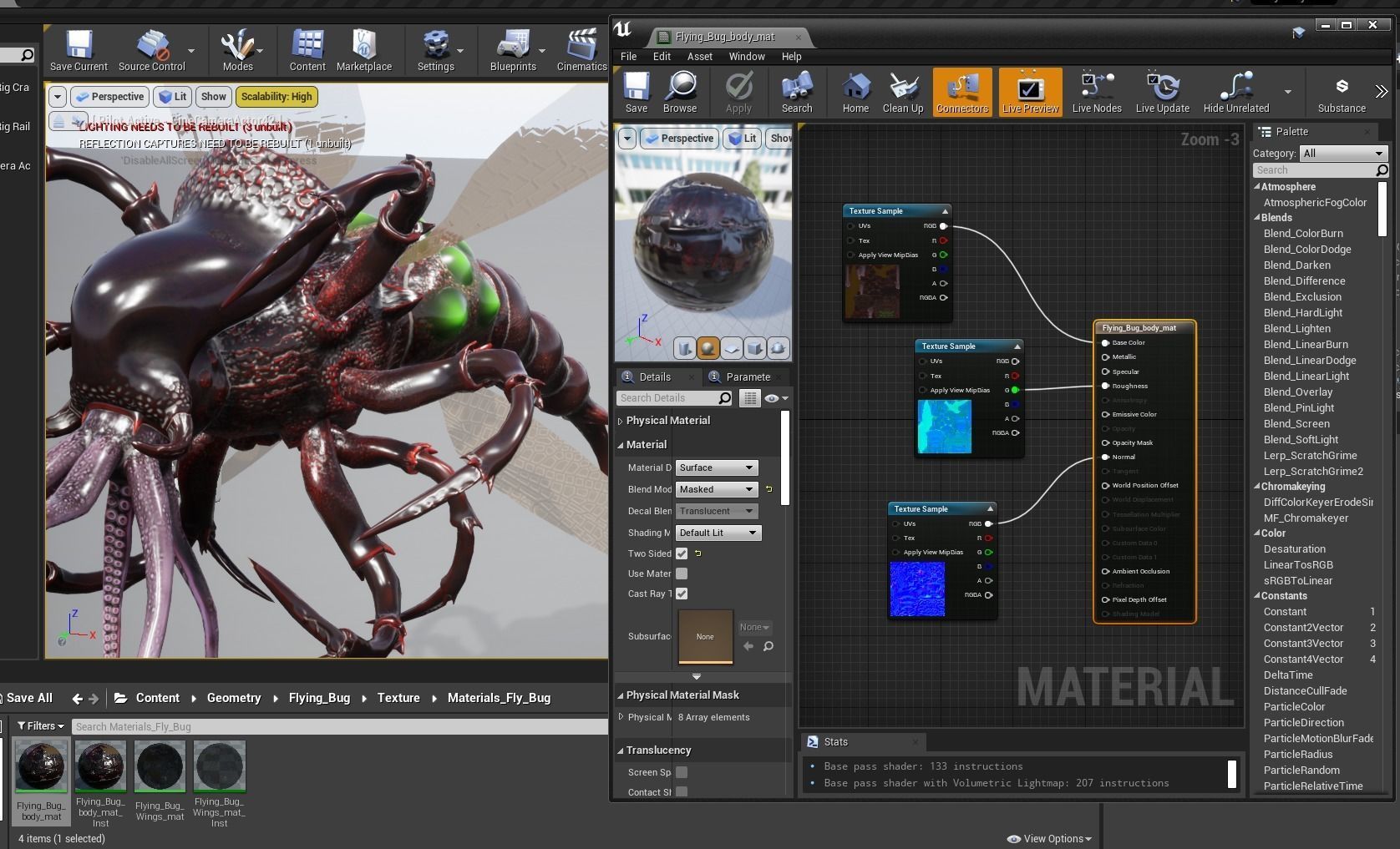 Flying insect Low-poly 3D model_11