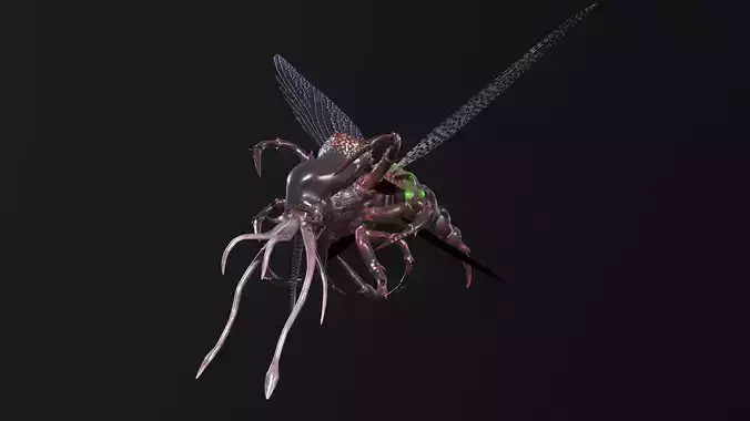 Flying insect Low-poly 3D model