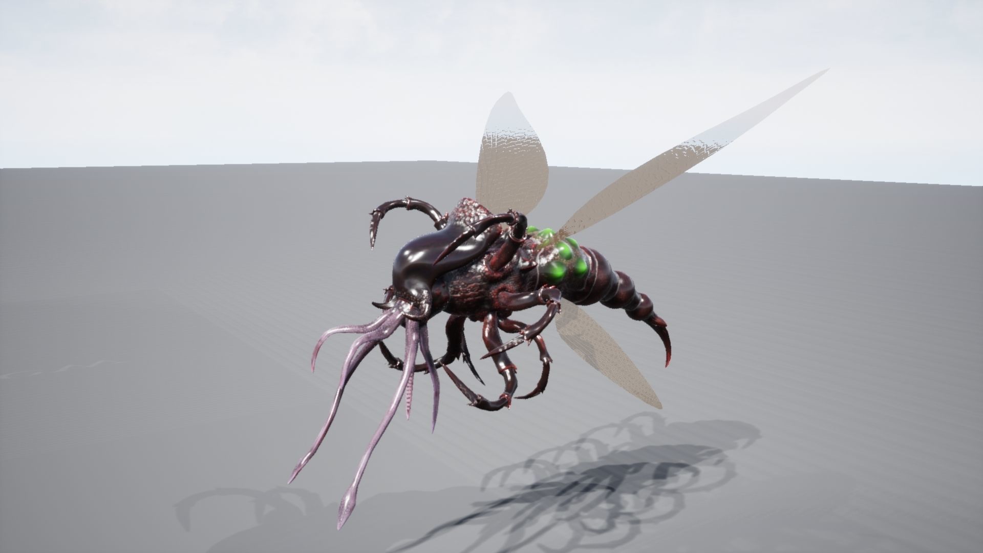 Flying insect Low-poly 3D model_10