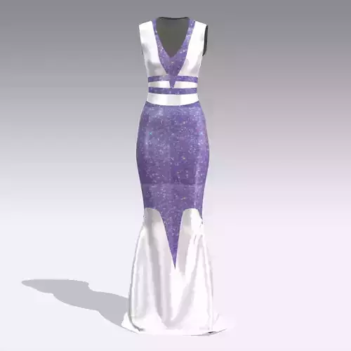 DRESS WHITE PURPLE