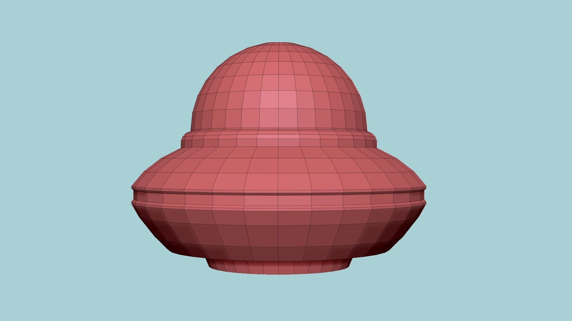 Cartoon UFO A2 - SciFi Flying Saucer - Black Yellow Low-poly 3D model_12
