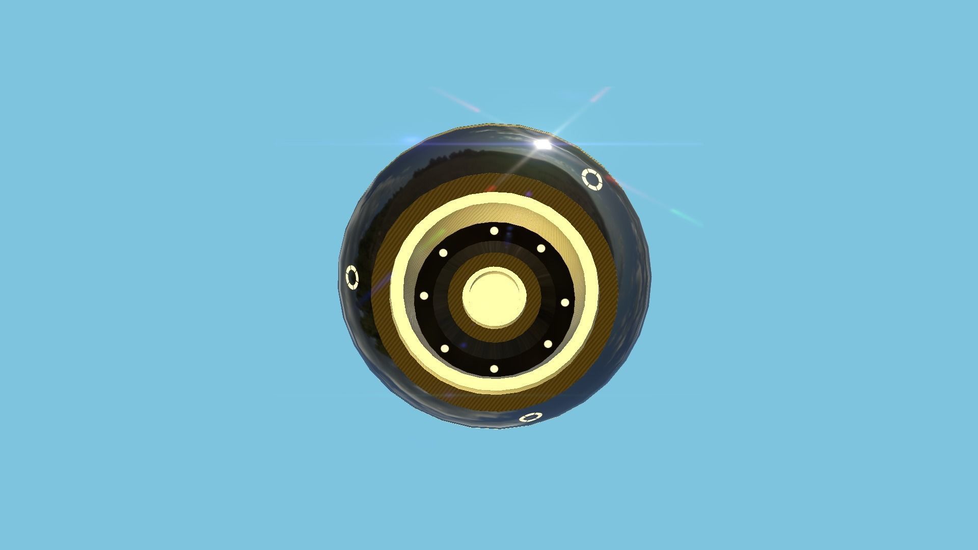 Cartoon UFO A2 - SciFi Flying Saucer - Black Yellow Low-poly 3D model_4