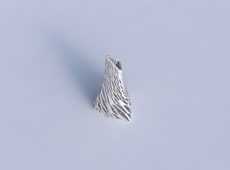 Vase grounded tipping triangle with faceted and twisted organ... 3D print model_1
