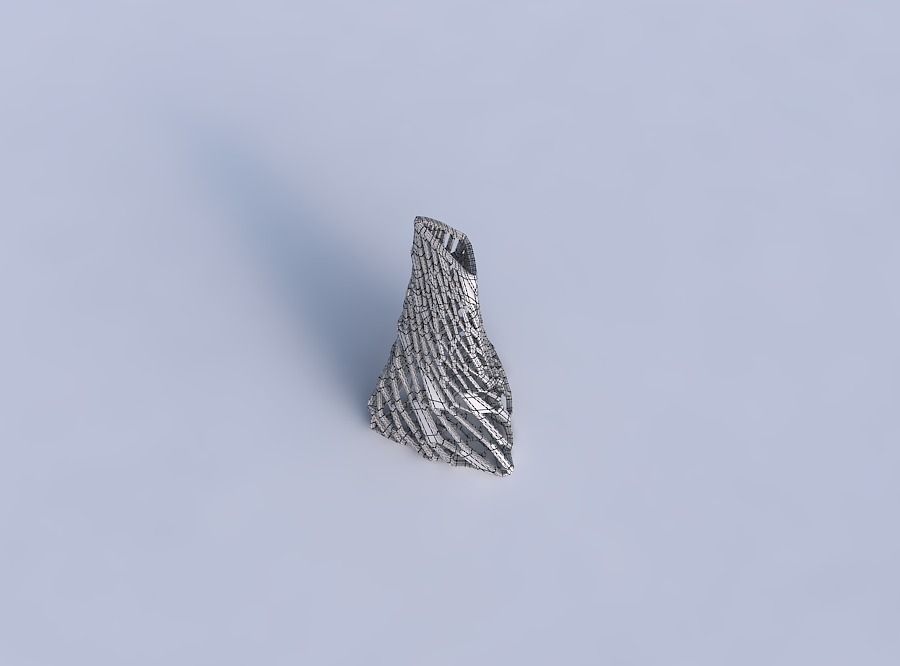 Vase grounded tipping triangle with faceted and twisted organ... 3D print model_6