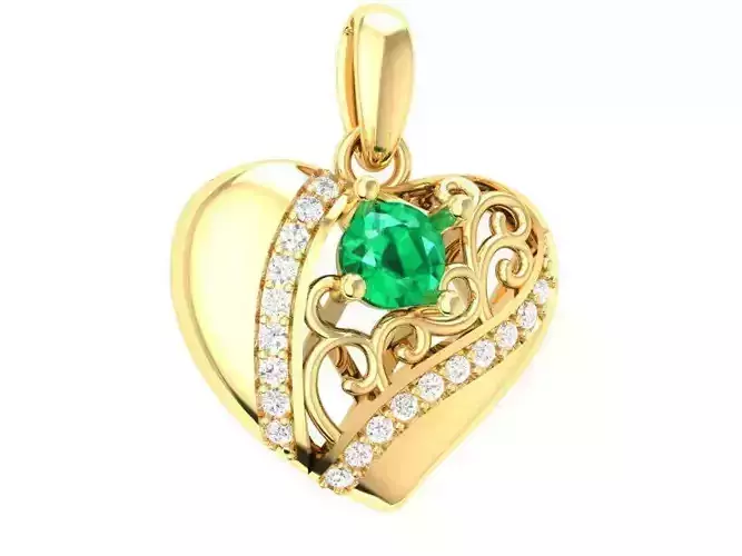 Elegant Heart Gemstone Pendant for Women 228