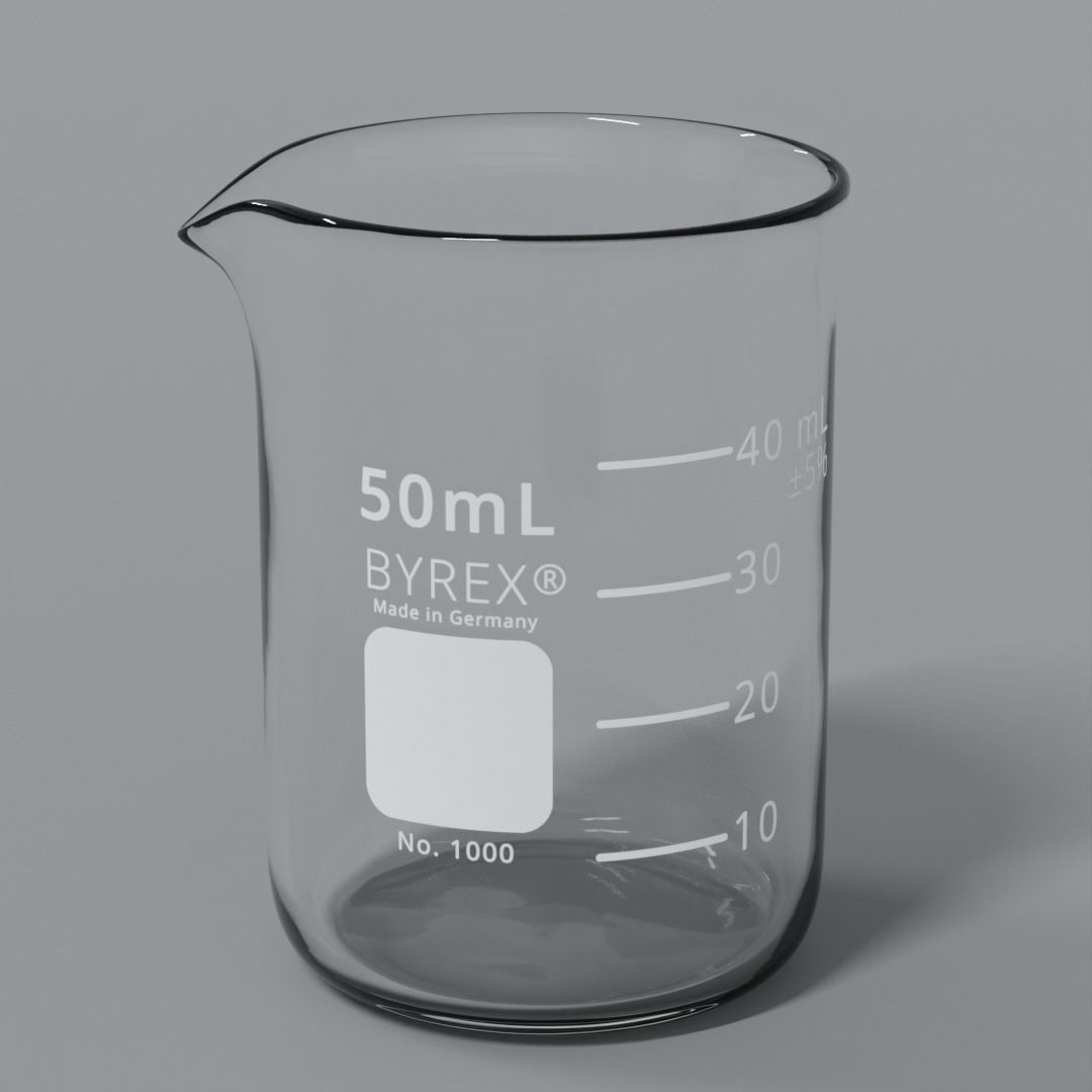 Laboratory Beaker Set Low-poly 3D model_16