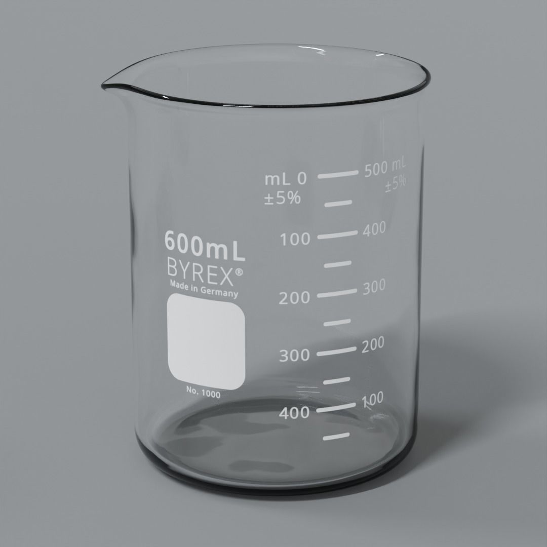 Laboratory Beaker Set Low-poly 3D model_11