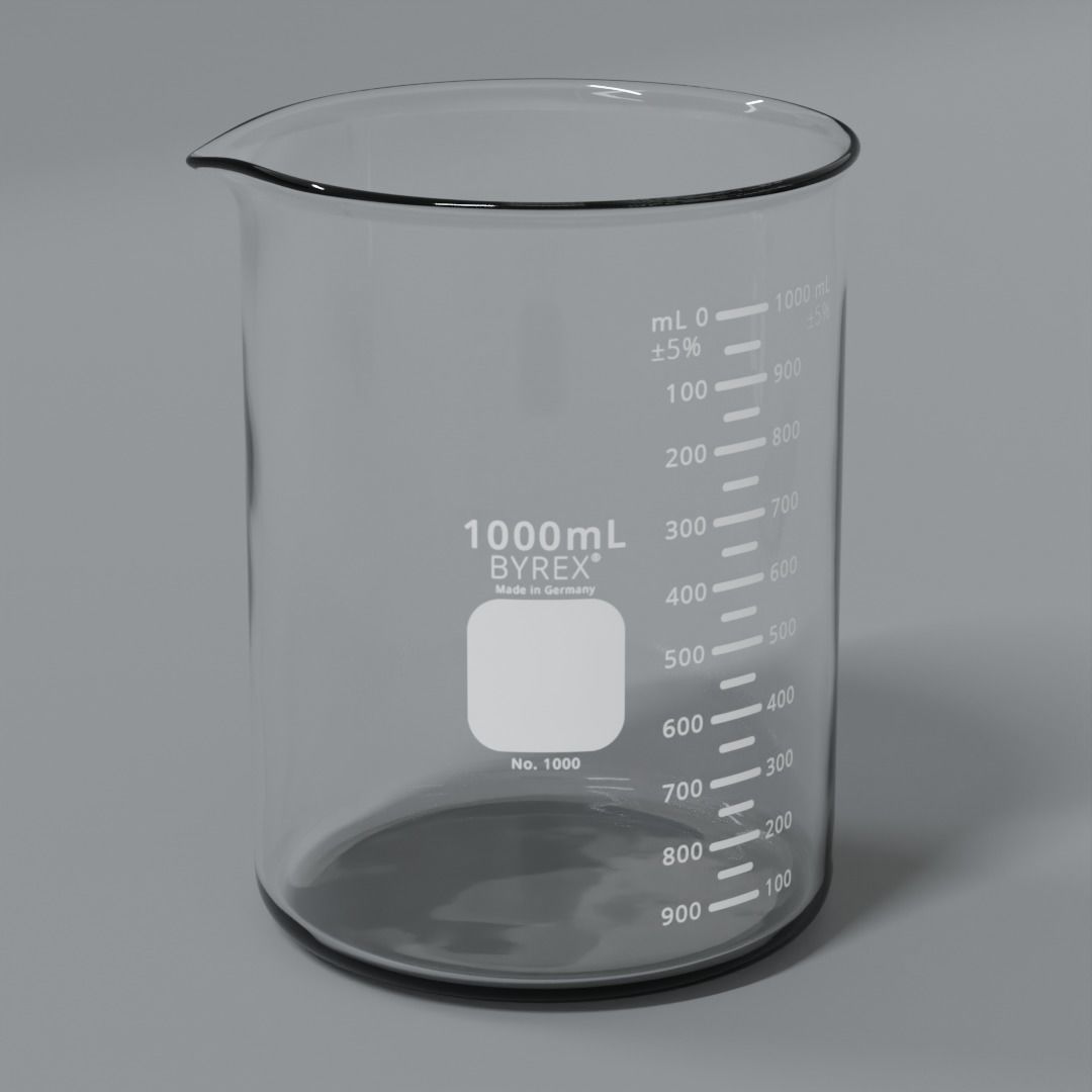 Laboratory Beaker Set Low-poly 3D model_10
