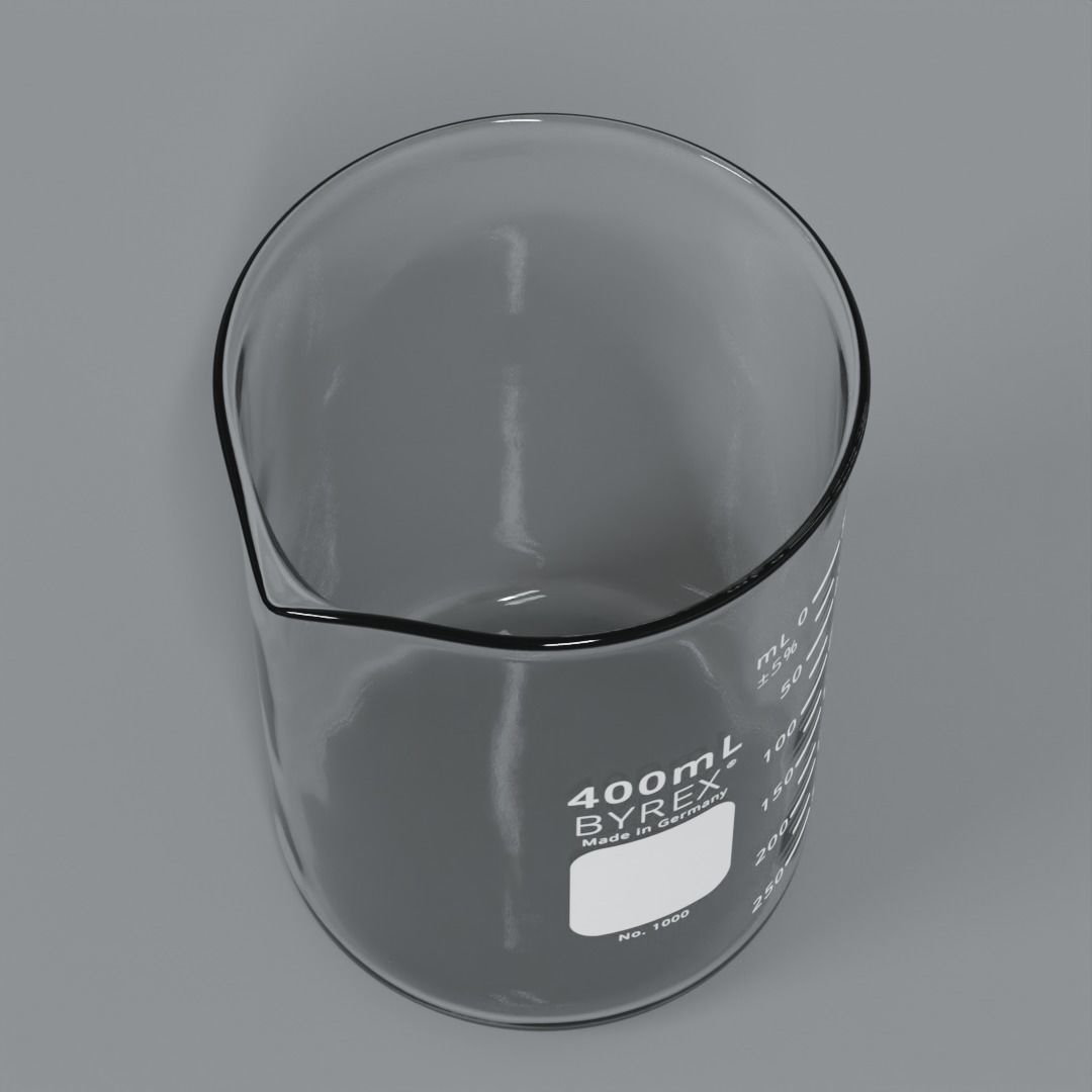 Laboratory Beaker Set Low-poly 3D model_8