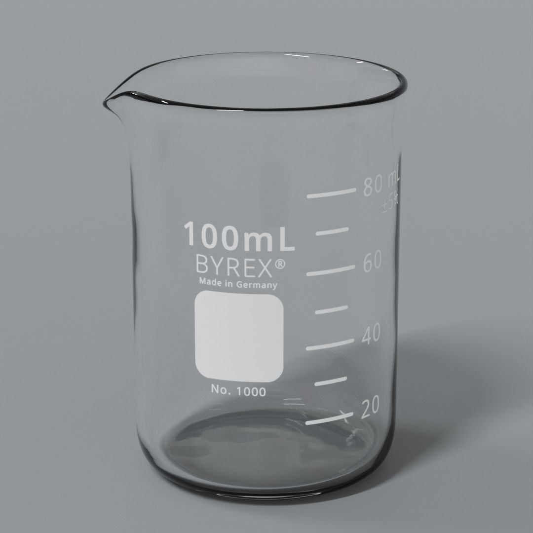 Laboratory Beaker Set Low-poly 3D model_15