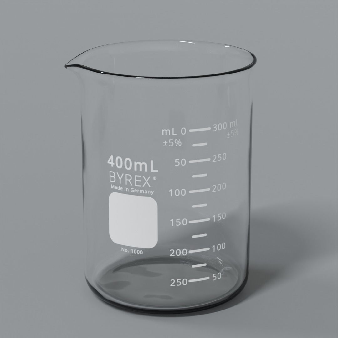 Laboratory Beaker Set Low-poly 3D model_12