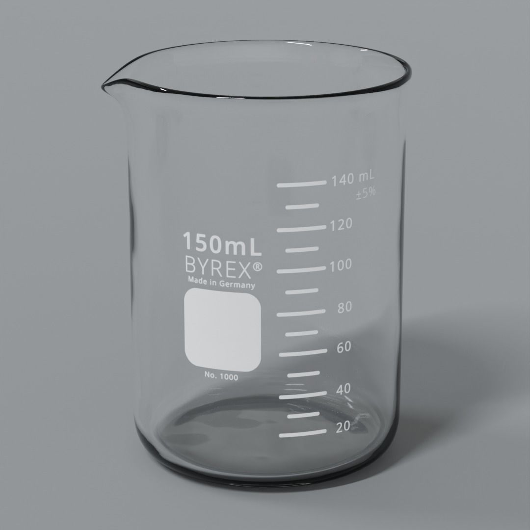 Laboratory Beaker Set Low-poly 3D model_14