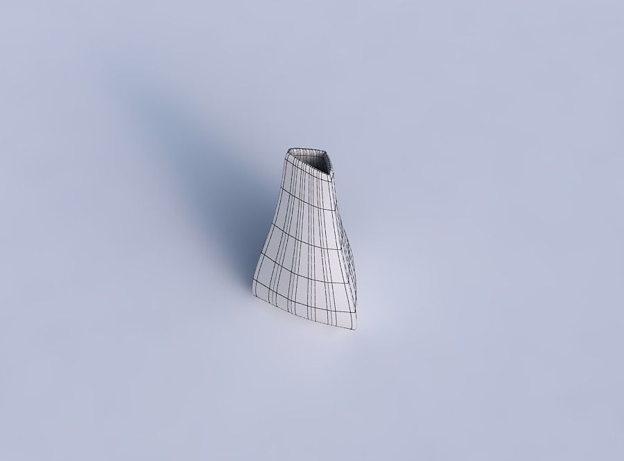 Vase grounded tilted triangle with bands uniform vertical 3D print model_6