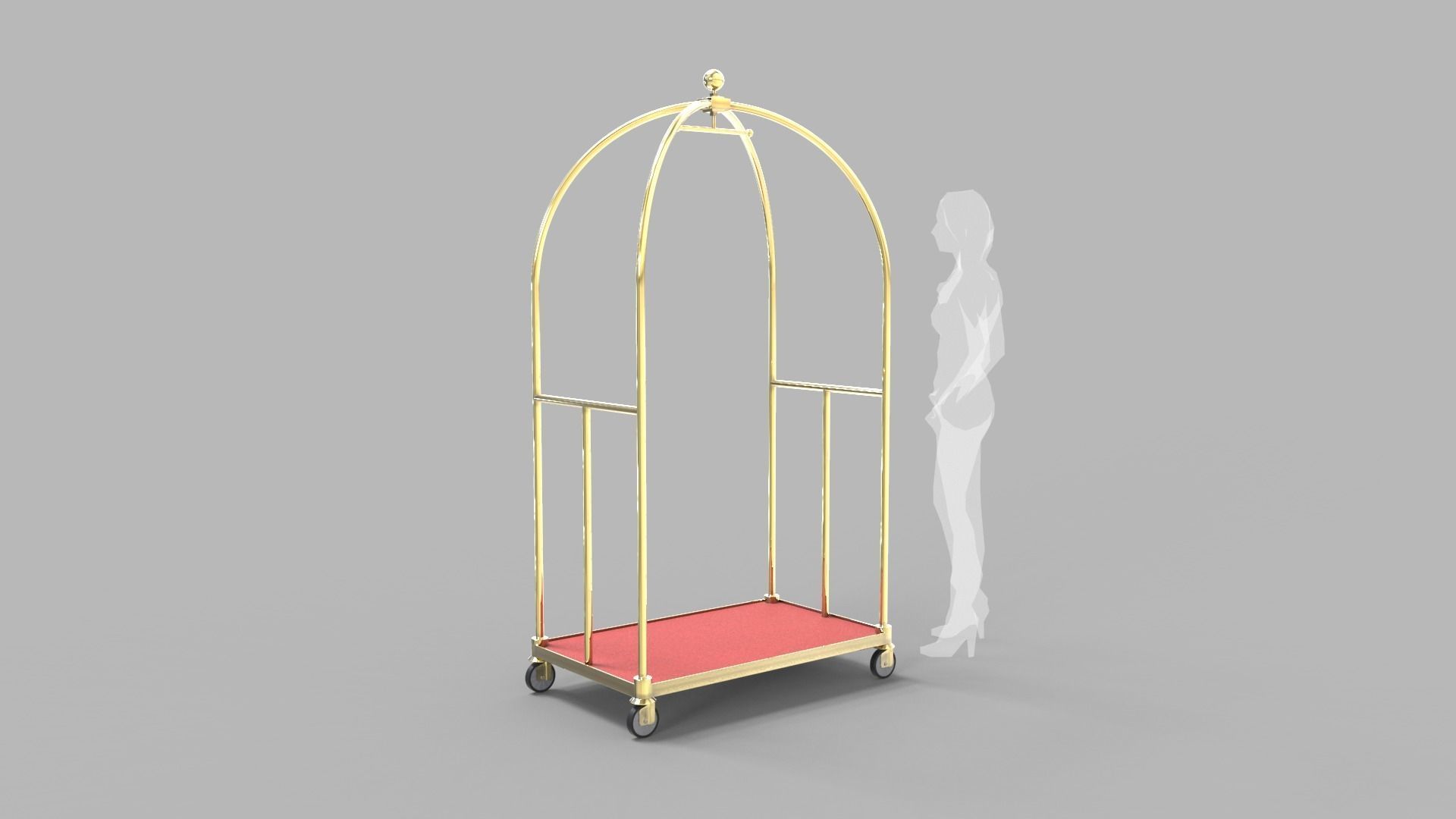 Luggage Trolley 1 3D model_3