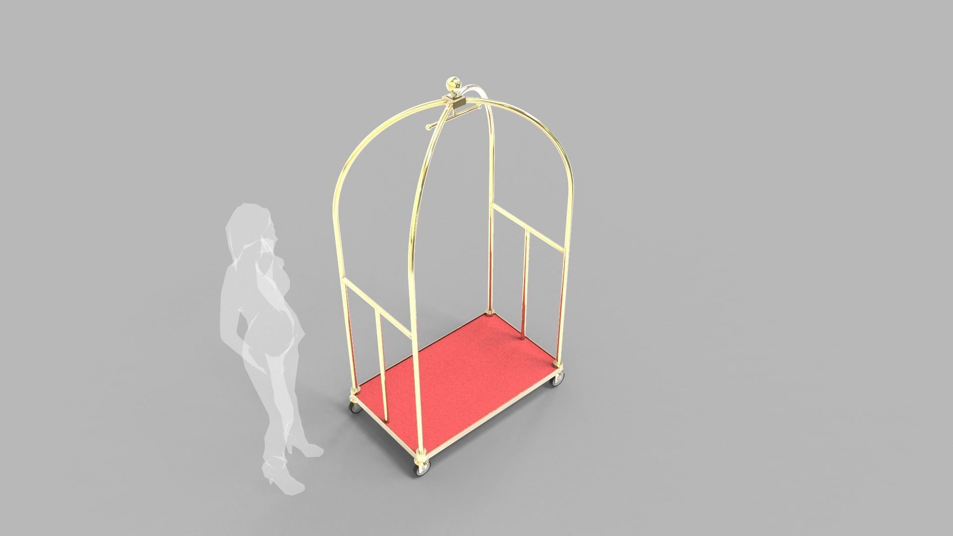 Luggage Trolley 1 3D model_4