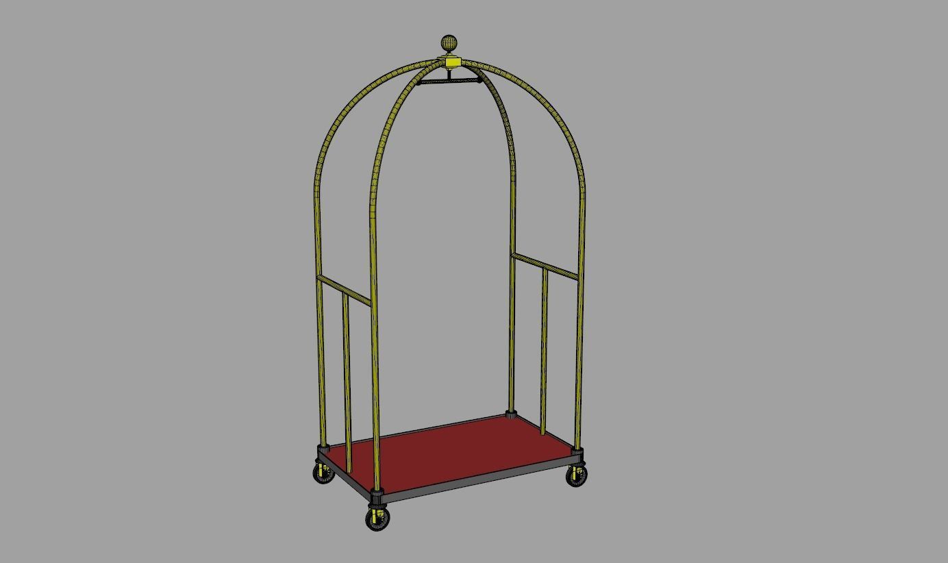 Luggage Trolley 1 3D model_8