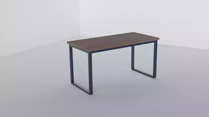 Low Poly Modern Wood Desk Free low-poly 3D model