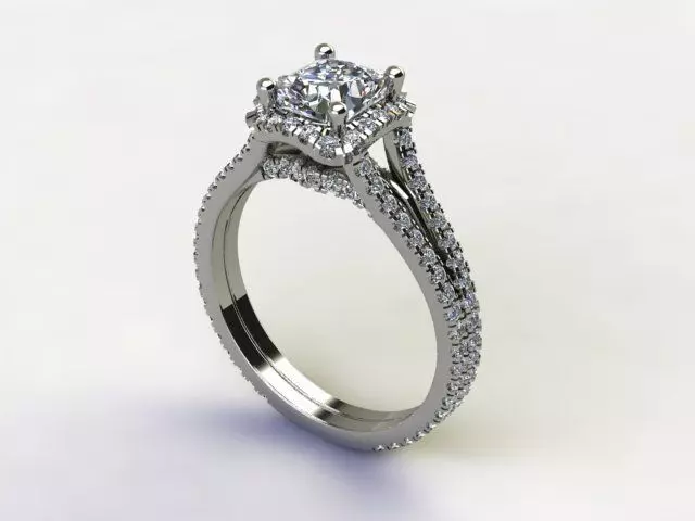 10117 diamond engagement ring with pave setting 3D print model_0
