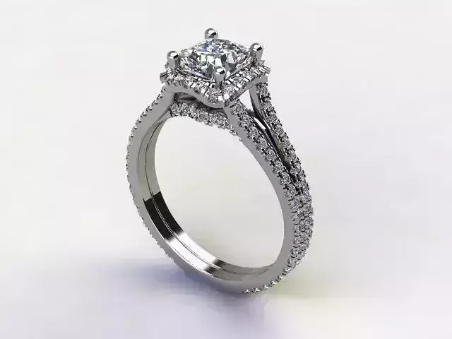10117 diamond engagement ring with pave setting