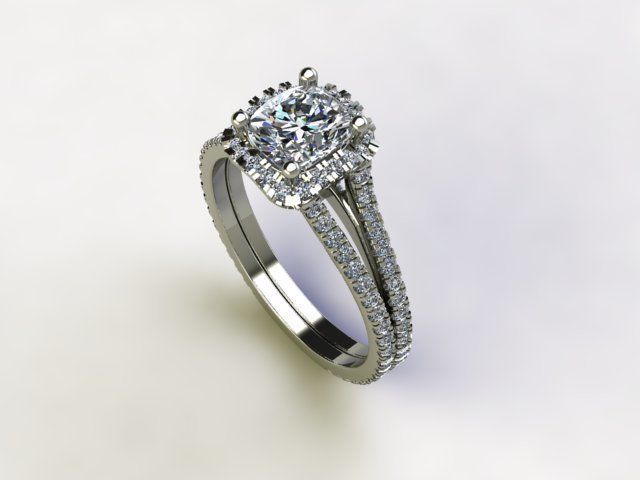 10117 diamond engagement ring with pave setting 3D print model_5