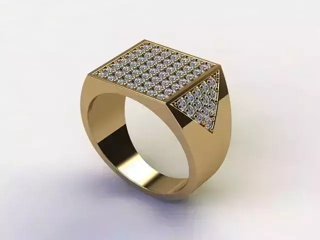 10118 square diamond ring gold