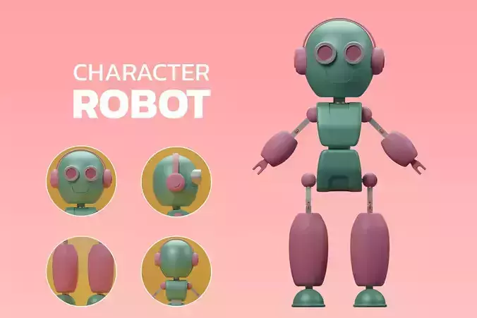 Robot cartoon character 
