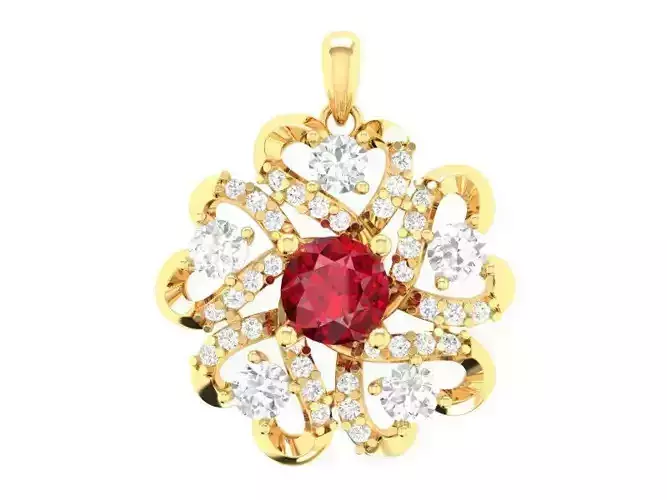 Luxury Floral Gemstone Diamond Pendant for Women 263
