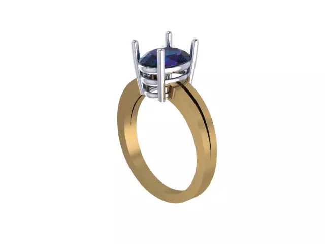 Oval Diamond ring Free 3D model_0