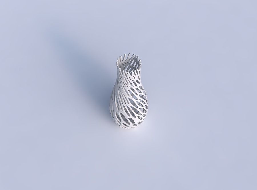 Vase curved with cracked and twisted organic lattice 2 3D print model_1