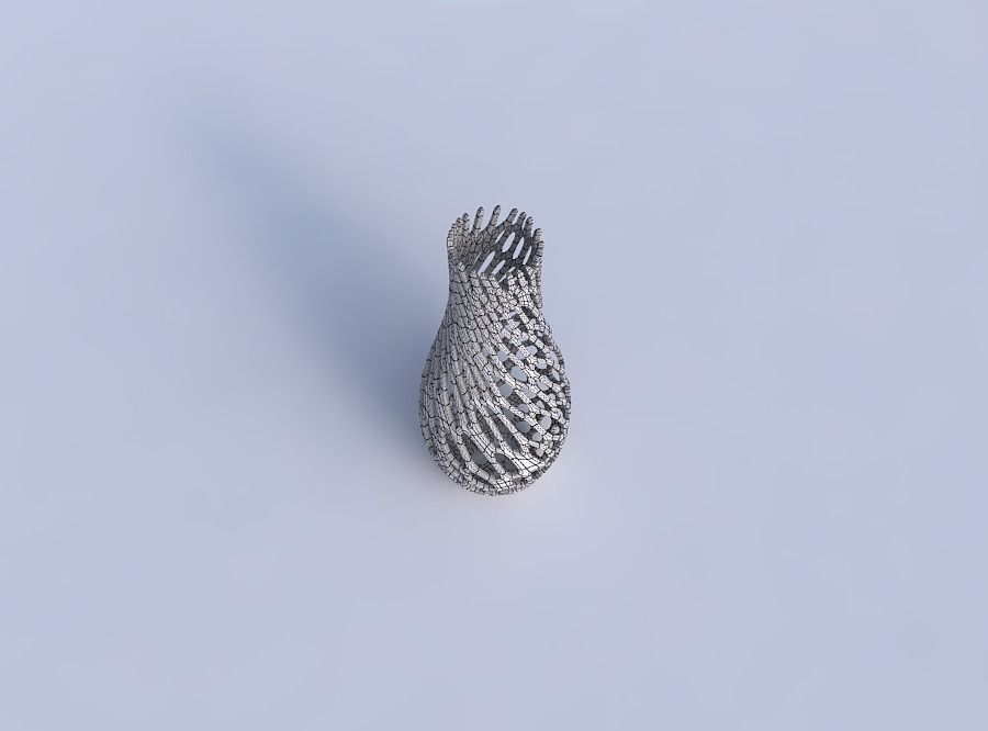 Vase curved with cracked and twisted organic lattice 2 3D print model_6