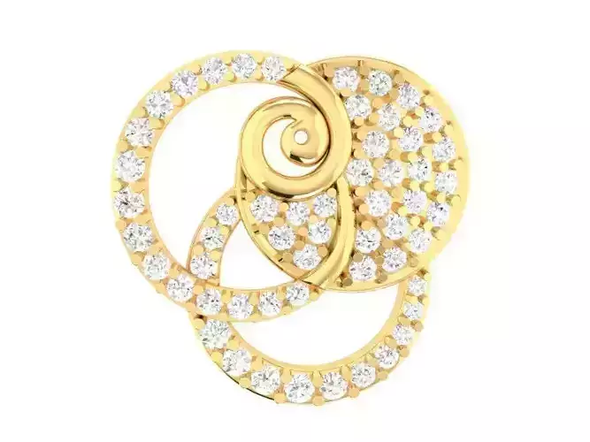 Elegant Spiral Diamond Pendant for Women 3D Model 266