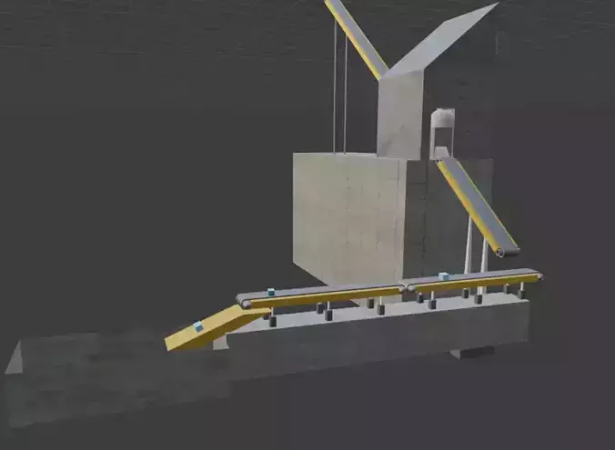 Conveyor concrete structure with belt