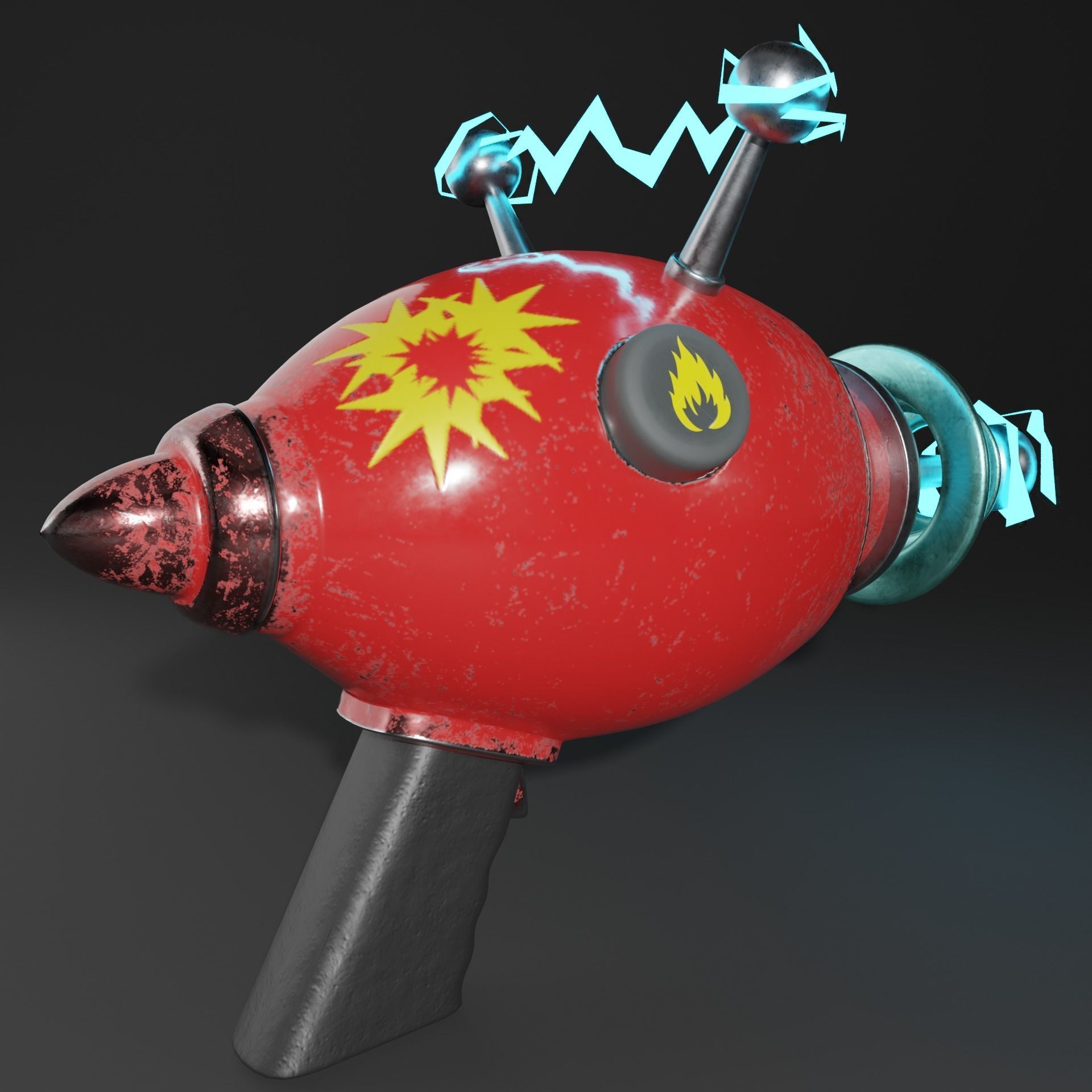 Realistic Alien Gun  3D model_3
