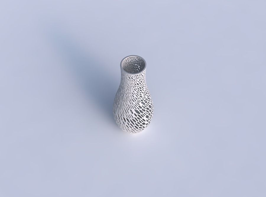Vase curved with dense twisted organic lattice 3D print model_1