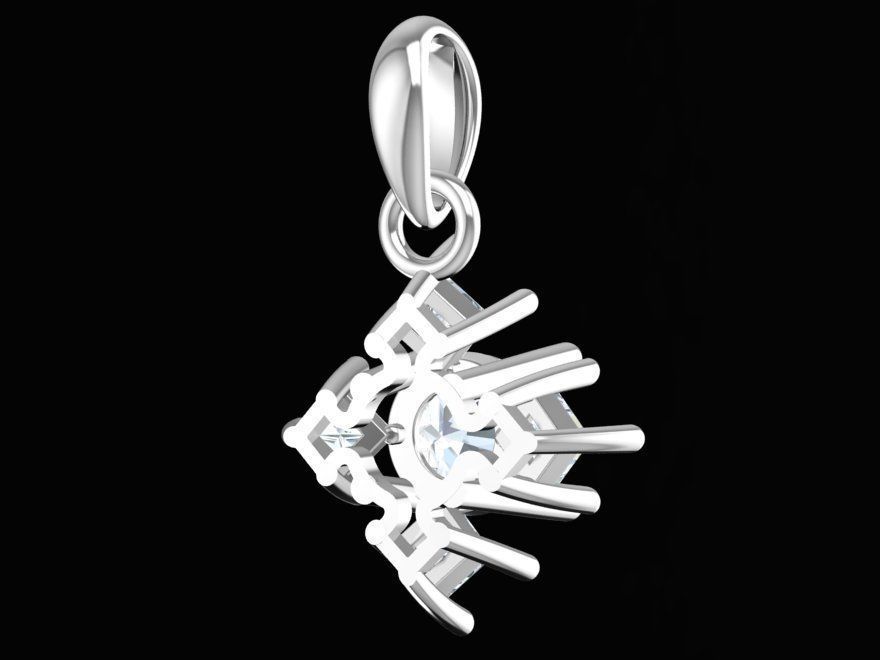 Elegant Gemstone Diamond Pendant 3D Model   287 3D print model_5