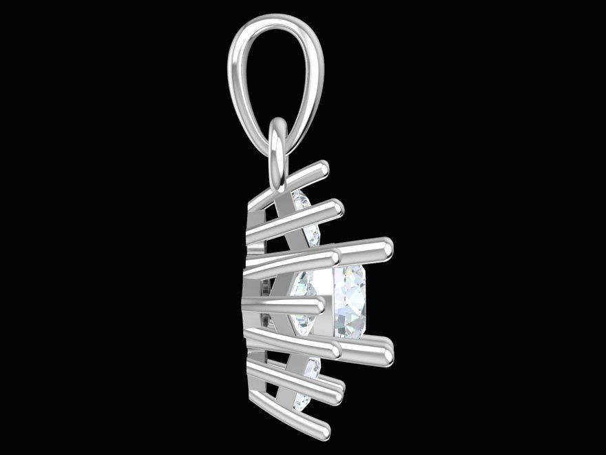 Elegant Gemstone Diamond Pendant 3D Model   287 3D print model_4