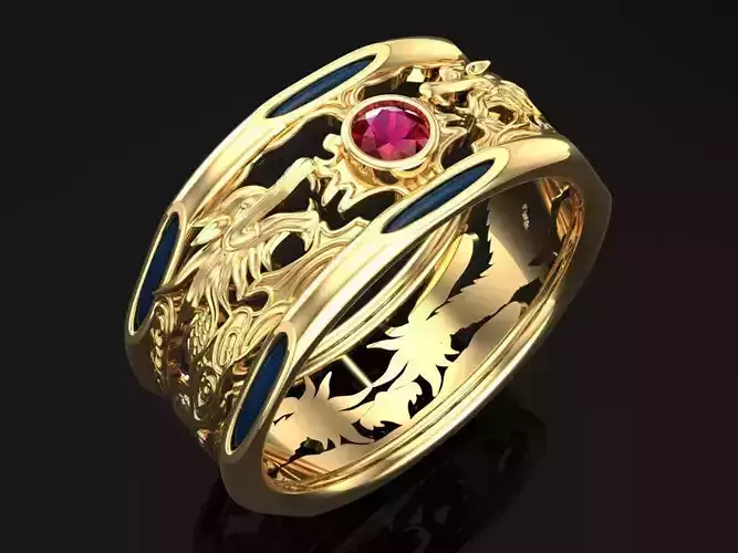 Dragon ring - Elephant hair ring - Elephant ring - N809