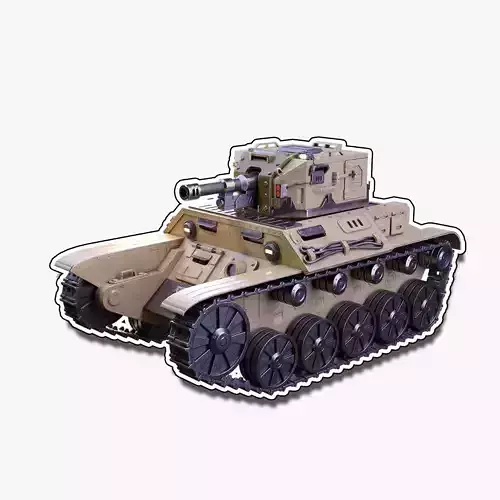 Retro-Futuristic Battle Tank Steel Wanderer Low-poly 3D model
