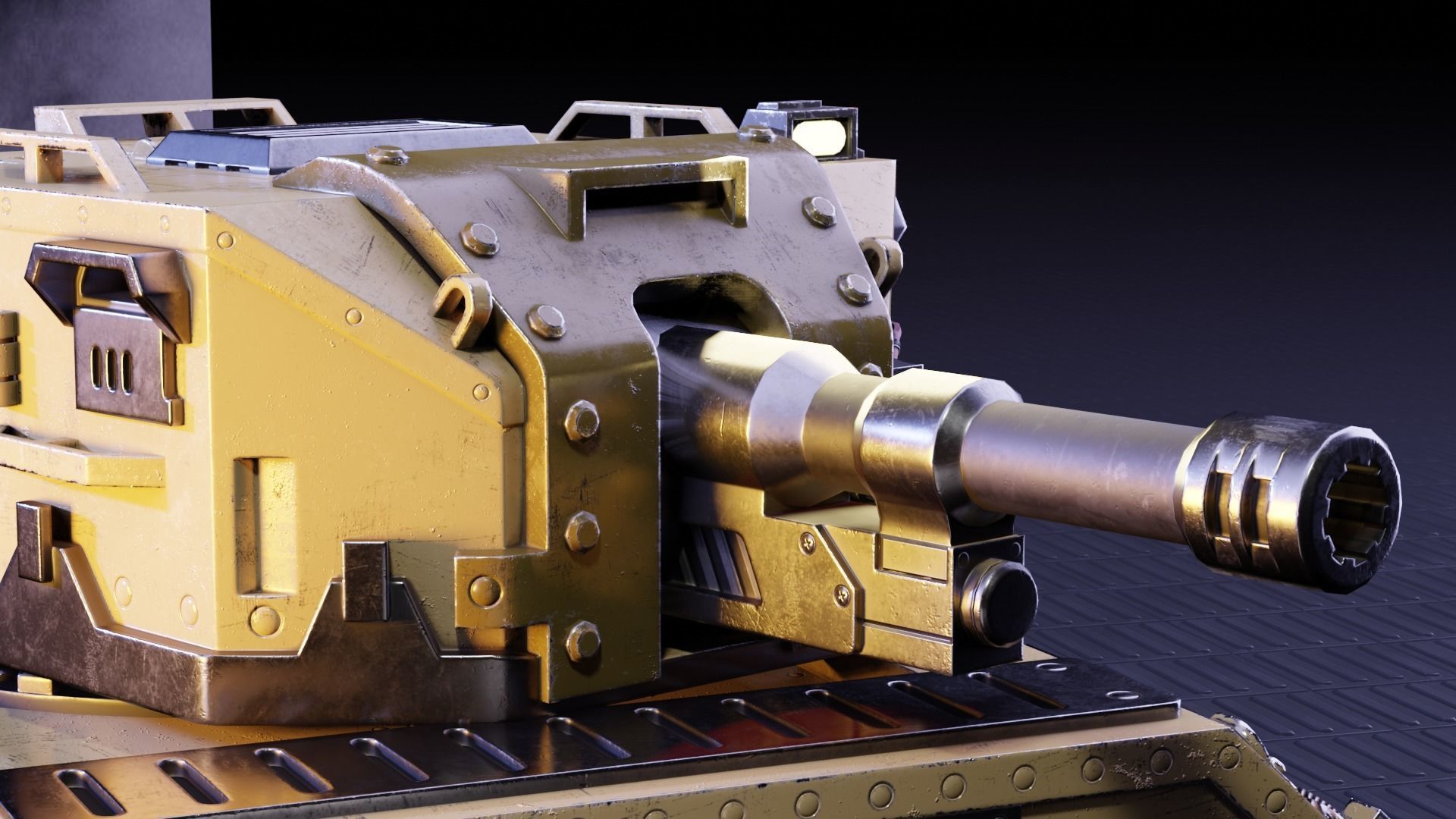 Retro-Futuristic Battle Tank Steel Wanderer Low-poly 3D model_3